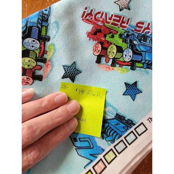 Thomas The Tank Engine Always Ready Light Blue Cotton Flannel Fabric 1 yd 27in - Picture 6 of 6